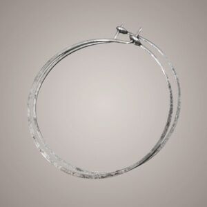 sterling delicate hoop earrings - artisan silver flattened wire
